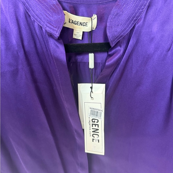 NWT L’agence silk Bianca blouse in deep Violet small - Picture 4 of 4
